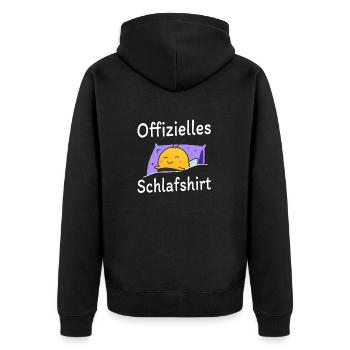 Offizielles Schlafshirt Biene Geschenkidee süß - Unisex Premium Bio Zip Hoodie - Schwarz - Hinten - Nico (187cm)