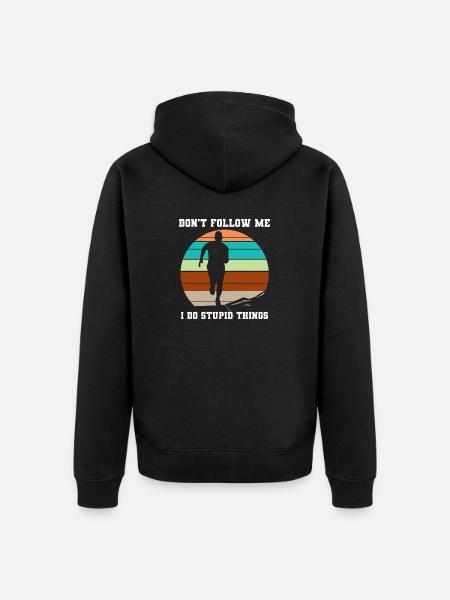 Trail Runner Running Joggen Jogger I Geschenk - Unisex Premium Bio Zip Hoodie - Schwarz