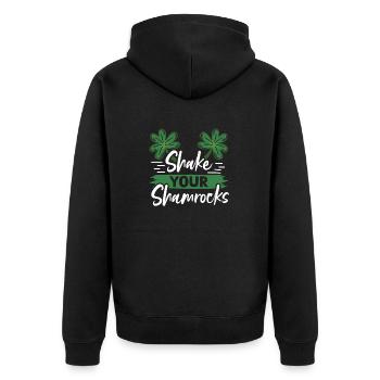 Lustige Irische Saint Patricks Day Shake Your - Unisex Premium Bio Zip Hoodie - Schwarz - Hinten - Nico (187cm)