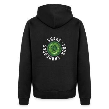Lustige Irische Saint Patricks Day Shake Your - Unisex Premium Bio Zip Hoodie - Schwarz - Hinten - Nico (187cm)