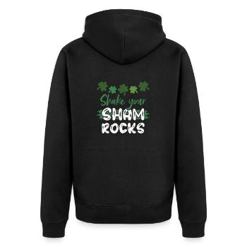 Lustige Irische Saint Patricks Day Shake Your - Unisex Premium Bio Zip Hoodie - Schwarz - Hinten - Nico (187cm)