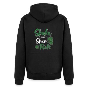Lustige Irische Saint Patricks Day Shake Your - Unisex Premium Bio Zip Hoodie - Schwarz - Hinten - Nico (187cm)