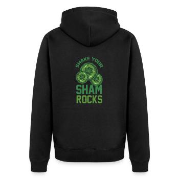 Lustige Irische Saint Patricks Day Shake Your - Unisex Premium Bio Zip Hoodie - Schwarz - Hinten - Nico (187cm)