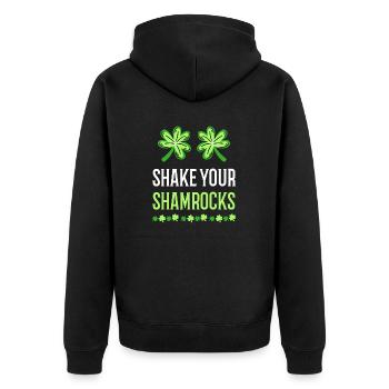 Lustige Irische Saint Patricks Day Shake Your - Unisex Premium Bio Zip Hoodie - Schwarz - Hinten - Nico (187cm)