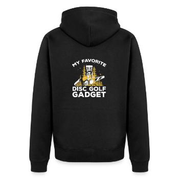 Discgolf Disc Golf Frisbee - Unisex Premium Organic Zip Hoodie - black - Back - Nico (187cm)