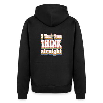Ich denke nicht einmal an Rainbow LGBTQ+ - Unisex Premium Bio Zip Hoodie - Schwarz - Hinten - Nico (187cm)