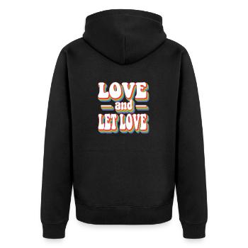 Love and Let Love Pride Regenbogen LGBTQ+ - Unisex Premium Bio Zip Hoodie - Schwarz - Hinten - Nico (187cm)