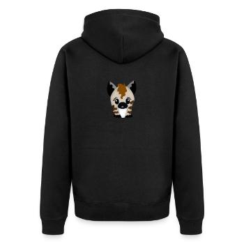 Mignonne hyène kawaii design pour les amoureux des animaux - Veste à capuche bio Premium Unisexe - noir - Dos - Nico (187cm)
