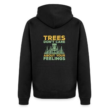 Discgolf Disc Golf Frisbee - Unisex Premium Organic Zip Hoodie - black - Back - Nico (187cm)