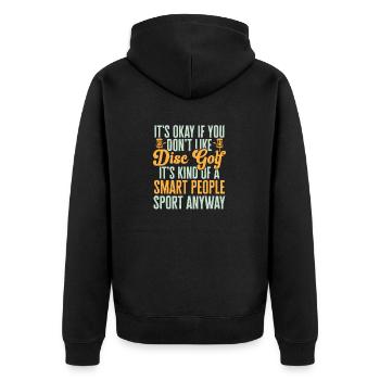 Discgolf Disc Golf Frisbee - Unisex Premium Organic Zip Hoodie - black - Back - Nico (187cm)