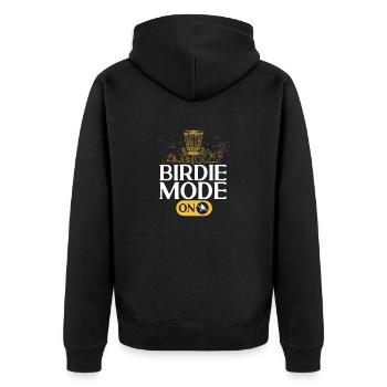 Discgolf Disc Golf Frisbee - Unisex Premium Organic Zip Hoodie - black - Back - Nico (187cm)