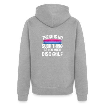 Discgolf Disc Golf Frisbee - Unisex Premium Bio Zip Hoodie - Grau meliert - Hinten - Nico (187cm)