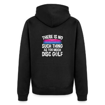 Discgolf Disc Golf Frisbee - Unisex Premium Organic Zip Hoodie - black - Back - Nico (187cm)