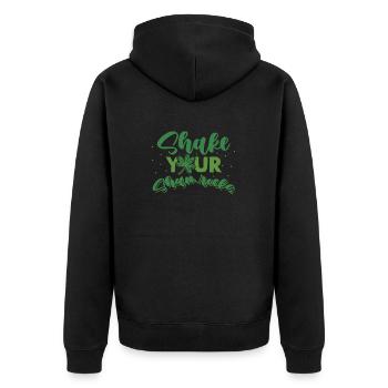 Lustige Irische Saint Patricks Day Shake Your - Unisex Premium Bio Zip Hoodie - Schwarz - Hinten - Nico (187cm)