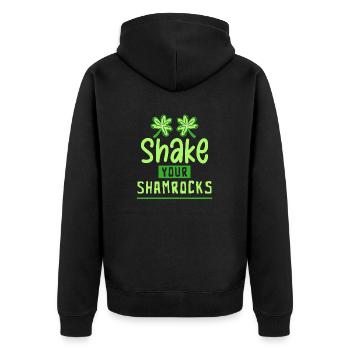 Lustige Irische Saint Patricks Day Shake Your - Unisex Premium Bio Zip Hoodie - Schwarz - Hinten - Nico (187cm)