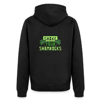 Lustige Irische Saint Patricks Day Shake Your - Unisex Premium Bio Zip Hoodie - Schwarz - Hinten - Nico (187cm)