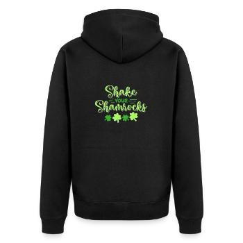 Lustige Irische Saint Patricks Day Shake Your - Unisex Premium Bio Zip Hoodie - Schwarz - Hinten - Nico (187cm)