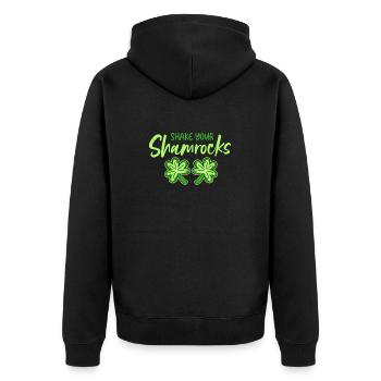 Lustige Irische Saint Patricks Day Shake Your - Unisex Premium Bio Zip Hoodie - Schwarz - Hinten - Nico (187cm)