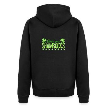 Lustige Irische Saint Patricks Day Shake Your - Unisex Premium Bio Zip Hoodie - Schwarz - Hinten - Nico (187cm)
