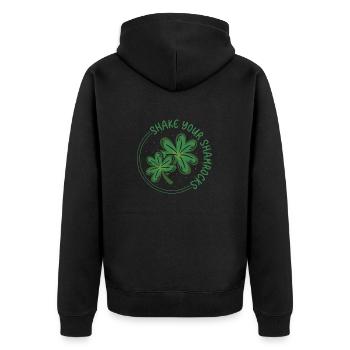 Lustige Irische Saint Patricks Day Shake Your - Unisex Premium Bio Zip Hoodie - Schwarz - Hinten - Nico (187cm)