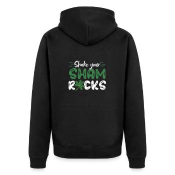 Lustige Irische Saint Patricks Day Shake Your - Unisex Premium Bio Zip Hoodie - Schwarz - Hinten - Nico (187cm)