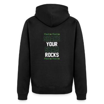 Lustige Irische Saint Patricks Day Shake Your - Unisex Premium Bio Zip Hoodie - Schwarz - Hinten - Nico (187cm)