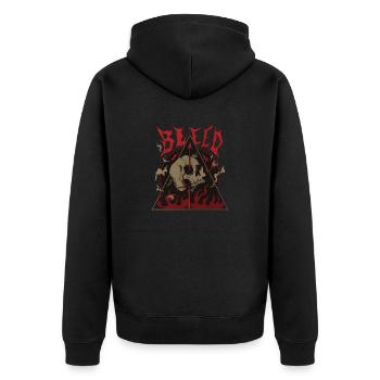 Créatures serpent et crâne de l’enfer - Veste à capuche bio Premium Unisexe - noir - Dos - Nico (187cm)