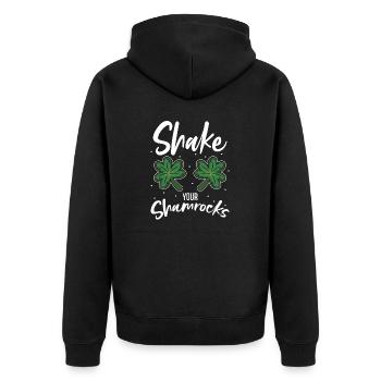 Lustige Irische Saint Patricks Day Shake Your - Unisex Premium Bio Zip Hoodie - Schwarz - Hinten - Nico (187cm)
