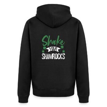 Lustige Irische Saint Patricks Day Shake Your - Unisex Premium Bio Zip Hoodie - Schwarz - Hinten - Nico (187cm)