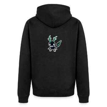 Mignon kawaii axolotl design couleurs négatives - Veste à capuche bio Premium Unisexe - noir - Dos - Nico (187cm)