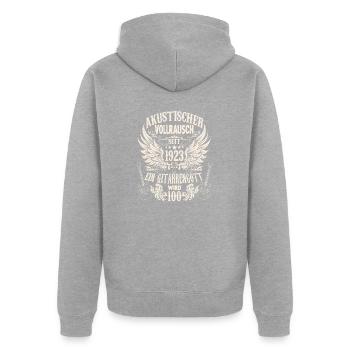 Guitarists Birthday Born 1923 100 years - Unisex Premium Organic Zip Hoodie - heather grey - Back - Nico (187cm)
