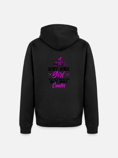 Motocross Mädchen - Unisex Premium Bio Zip Hoodie - Schwarz