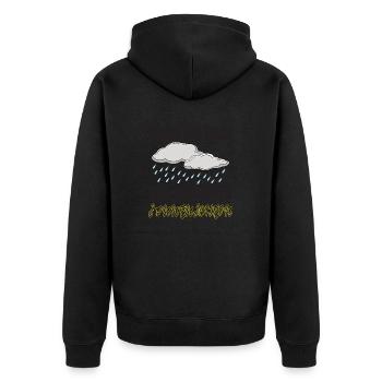SONNENSCHEIN Sonne Regen Wolken Glück - Unisex Premium Bio Zip Hoodie - Schwarz - Hinten - Nico (187cm)