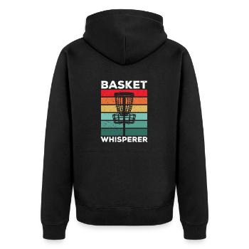 Discgolf Disc Golf Frisbee - Unisex Premium Organic Zip Hoodie - black - Back - Nico (187cm)