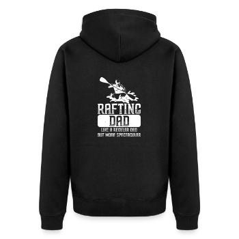 Fluss Rafting - Unisex Premium Bio Zip Hoodie - Schwarz - Hinten - Nico (187cm)