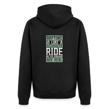 River Rafting - Unisex Premium Organic Zip Hoodie - black - Back - Nico (187cm)