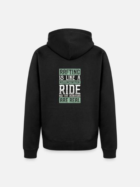River Rafting - Unisex Premium Organic Zip Hoodie - black