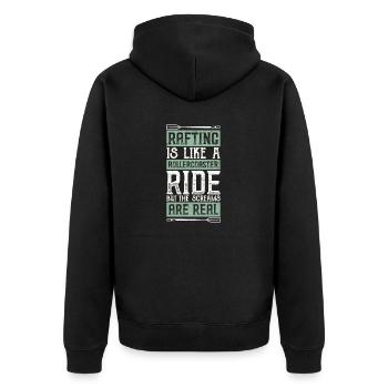 River Rafting - Unisex Premium Organic Zip Hoodie - black - Back - Nico (187cm)