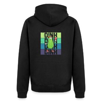 Pickelball Pickle Schläger Gurke Lustig - Unisex Premium Bio Zip Hoodie - Schwarz - Hinten - Nico (187cm)