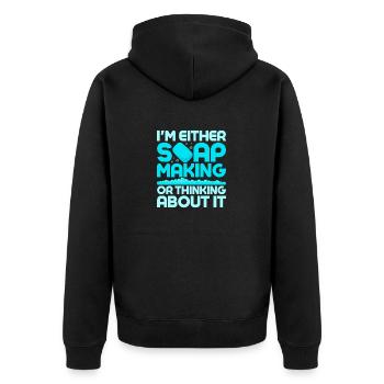 Je fais du savon ou j’y pense soapma - Veste à capuche bio Premium Unisexe - noir - Dos - Nico (187cm)