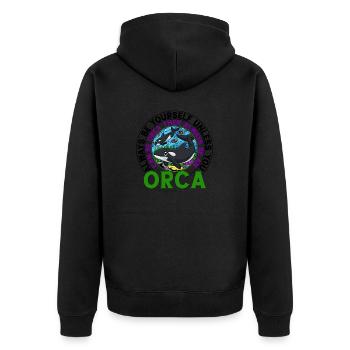 Orca Ocean Whale Orca Fan Sea Animal - Unisex Premium Organic Zip Hoodie - black - Back - Nico (187cm)