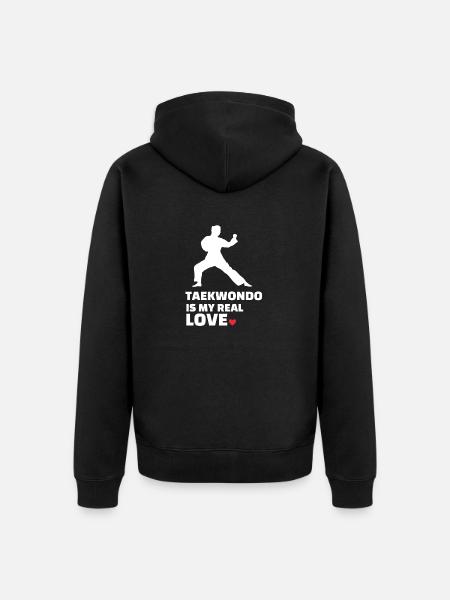 I love Taekwondo - Unisex Premium Organic Zip Hoodie - black