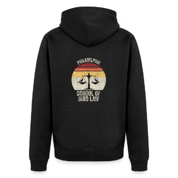 Vintage Retro Philadelphia School Of Bird Law - Veste à capuche bio Premium Unisexe - noir - Dos - Nico (187cm)