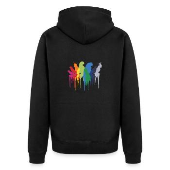 Macaw Cockatiel African Grey Parrot Bird Lover - Unisex Premium Organic Zip Hoodie - black - Back - Nico (187cm)