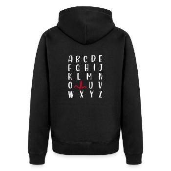 Kardiologie Krankenschwester Kardiologe - Unisex Premium Bio Zip Hoodie - Schwarz - Hinten - Nico (187cm)