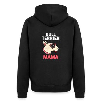 Dog Bull Terrier Mom - Unisex Premium Organic Zip Hoodie - black - Back - Nico (187cm)
