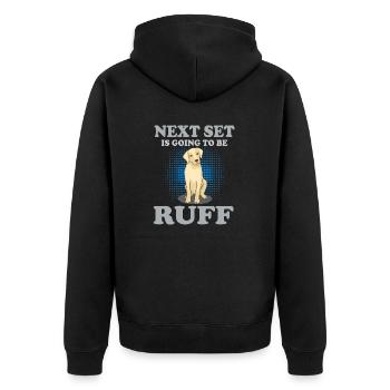 Next set going to be ruff Gym Hund Geschenk lustig - Unisex Premium Bio Zip Hoodie - Schwarz - Hinten - Nico (187cm)