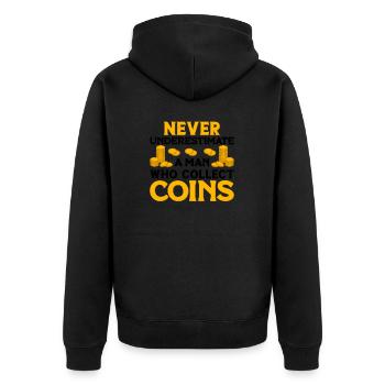 Collectionneur de pièces de monnaie Collectionneur de pièces Numismates - Veste à capuche bio Premium Unisexe - noir - Dos - Nico (187cm)