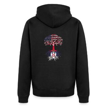 Serbia Serbian Serbian Srbija Yugoslavija Belgrade - Unisex Premium Bio Zip Hoodie - Schwarz - Hinten - Nico (187cm)