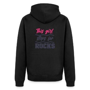 Geologie Studium Geologe Geologie Student - Unisex Premium Bio Zip Hoodie - Schwarz - Hinten - Nico (187cm)